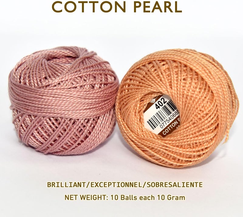 colored bird Double Mercerized Egyptian Long Staple Cotton Pearl Thread Ball 10 Grams Rainbow Color Embroidery Thread 10 Colors per Box for Crochet Hardanger Cross Stitch Hand Embroidery,Light Flesh Color Series - Image 5